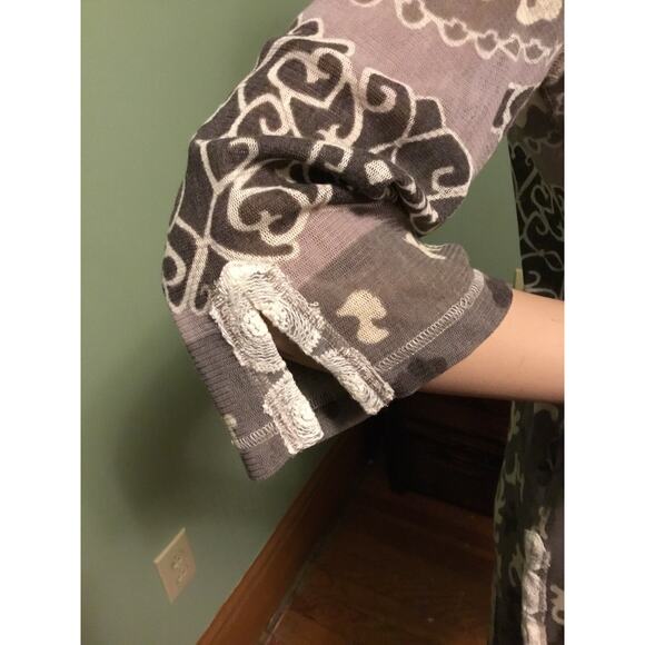 Vivienne Tam Beige/Brown Mesh 3/4 Sleeve Shift Mini Dress - Picture 6 of 10